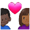 Couple with Heart- Woman- Man- Medium-Dark Skin Tone- Dark Skin Tone emoji on Samsung